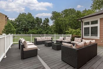 Spacious patio with sitting arrangements